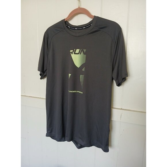 Under Armour Fitted HeatGear CoolSwitch RUN Graphic Athletic Shirt Mens L Gray - Picture 6 of 16